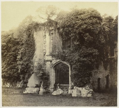 Ruïne van Raglan Castle te Monmouthshire
Castelo de Raglan. Grand Staircase (título sobre o objecto) de Francis Bedford