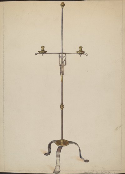Castiçal de ferro e latão de Francis Borelli