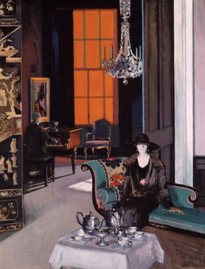 Interior: A Laranja Cega, c.1928 (óleo sobre tela) de Francis Campbell Boileau Cadell