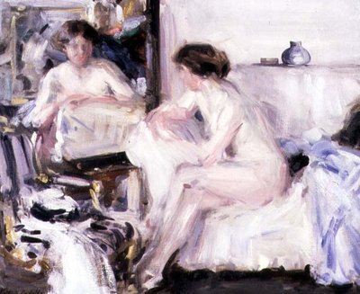 Sentado nu sobre um sofá (óleo sobre tela) de Francis Campbell Boileau Cadell