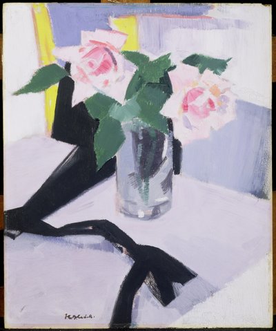 Rosas em Cassis, 1921 (óleo sobre madeira compensada) de Francis Campbell Boileau Cadell