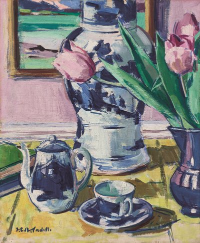 Natureza-Morta com Tulipas e Iona de Francis Campbell Boileau Cadell