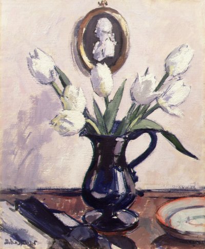 Tulipas, c.1920 (óleo sobre painel) de Francis Campbell Boileau Cadell