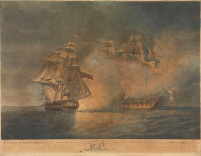 A captura do "La Tribune" pelo HMS "Unicorn", 8 de junho de 1796 de Francis Chesham