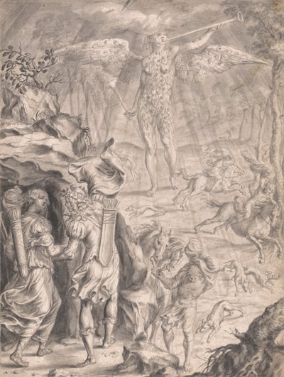 Abrigo Dido e Enéas numa Caverna de Francis Cleyn