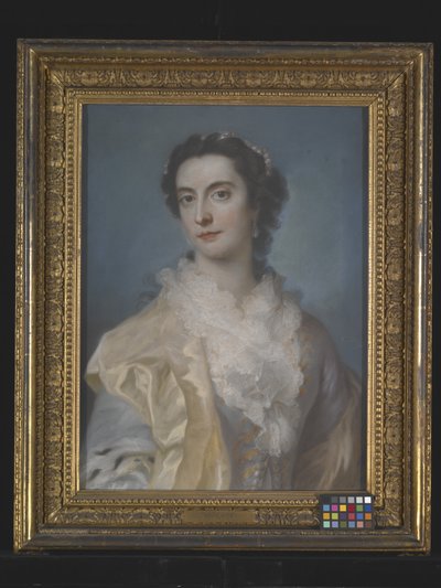 Retrato de uma senhora, data desconhecida (pastel sobre papel, montado) de Francis Cotes