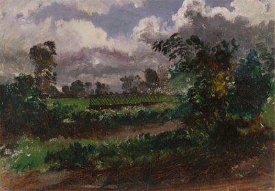 Uma Vista através do Jardim do Artista a partir da sua Casa em Exmouth, Devonshire de Francis Danby