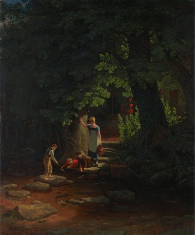 Crianças junto a um riacho de Francis Danby
