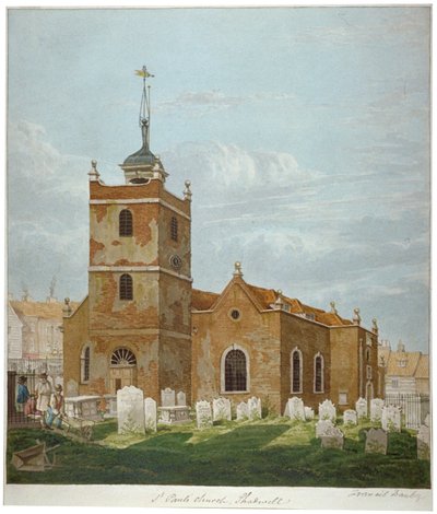 Igreja de São Paulo, Shadwell, Londres, c1810 de Francis Danby