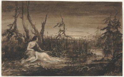 Figuras em uma paisagem. de Francis Danby