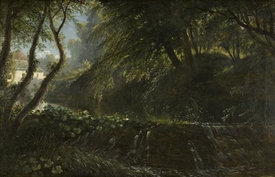 Cena do rio com açude e moinho, c.1823 de Francis Danby