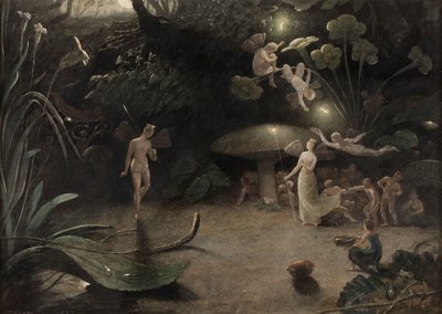 Cena de Sonho de uma Noite de verão, c.1832 (aguarela sobre papel) de Francis Danby