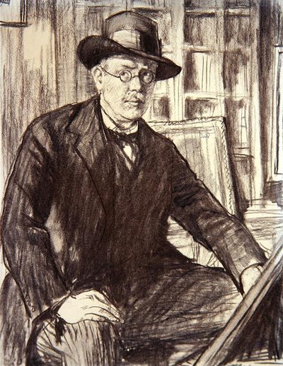 Autorretrato (carvão sobre papel) de Francis Dodd