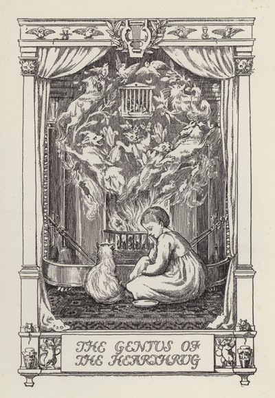 Outro livro de versos para crianças: O génio da lareira (litografia) de Francis Donkin Bedford