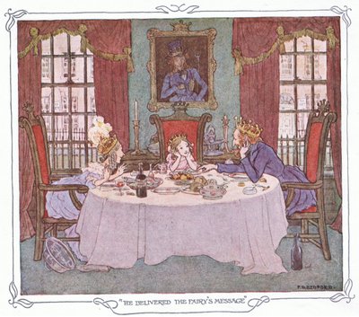 Ele transmitiu a mensagem da fada, de The Magic Fishbone pub.by Warne  Co, c.1940 (litografia a cores) de Francis Donkin Bedford