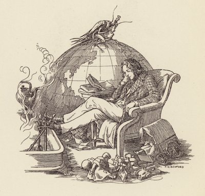 Ilustração para "O Grilo na Lareira" de Charles Dickens (litografia a cores) de Francis Donkin Bedford