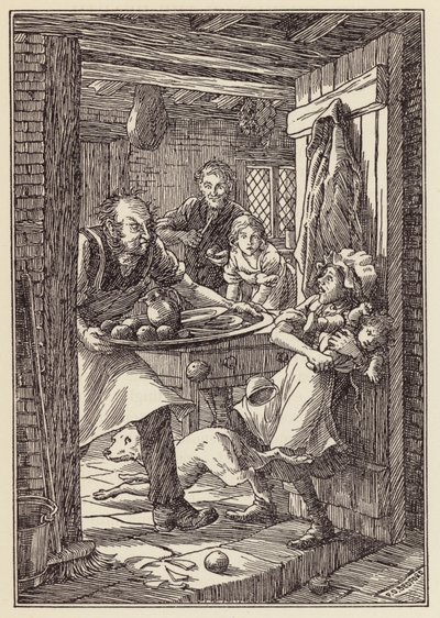 Ilustração para "O Grilo na Lareira" de Charles Dickens (litografia a cores) de Francis Donkin Bedford