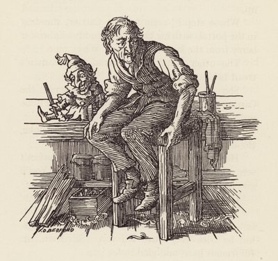 Ilustração para "O Grilo na Lareira" de Charles Dickens (litografia a cores) de Francis Donkin Bedford