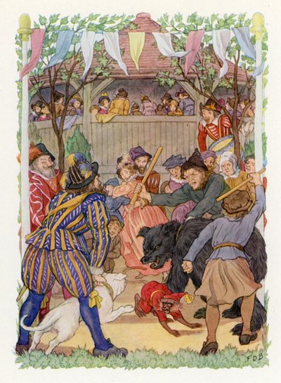 Merrie England: Isco para o Urso (litografia a cores) de Francis Donkin Bedford