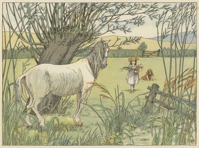 O velho cavalo do autocarro (litografia a cores) de Francis Donkin Bedford