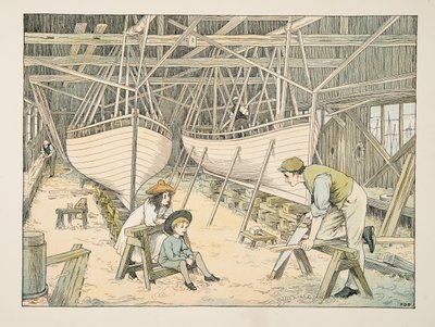 The Shipbuilder, de Four and Twenty Toilers, pub. 1900 (litografia a cores) de Francis Donkin Bedford