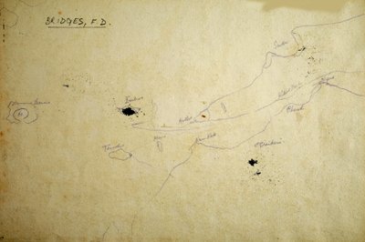 Mapa (caneta e tinta sobre papel) de Francis Doveton Bridges