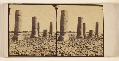 Colunas despidas no deserto, possivelmente em Tebas de Francis Frith