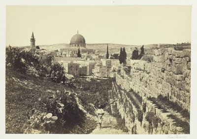 Muralha da cidade e Mesquita de Omar, Jerusalém de Francis Frith