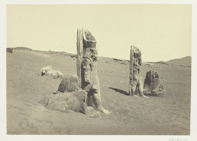 Colossos e esfinges em Wady Saboua, Núbia de Francis Frith