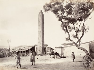 Obelisco Egípcio, Agulha de Cleópatra, em Alexandria, Egito, ca. 1870. de Francis Frith