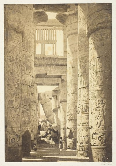 Interior do Salão das Colunas, 1857, impresso em 1862. de Francis Frith