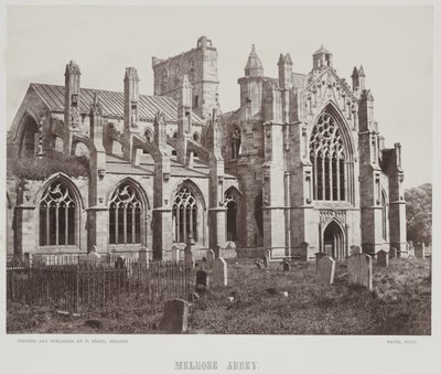 Melrose Abbey, c.1857 (impressão albuminada) de Francis Frith