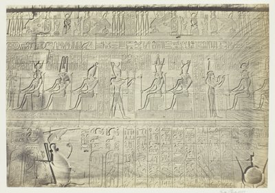 Esculturas da muralha exterior, Dendera de Francis Frith