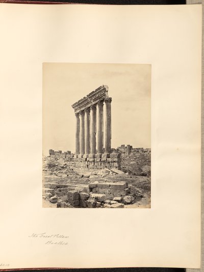 Os grandes pilares, Baalbek de Francis Frith