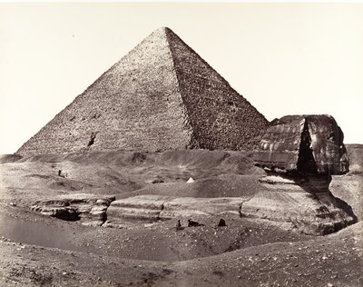 A Grande Pirâmide e a Grande Esfinge, 1858. de Francis Frith