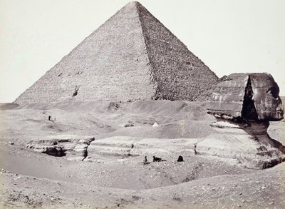A Grande Pirâmide, com A Esfinge em Primeiro Plano, El-Geezah de Francis Frith