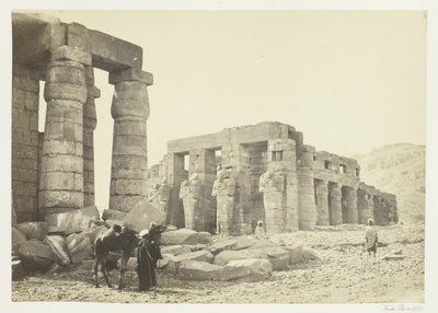 O Memnonium, Tebas, da planície, 1857. de Francis Frith