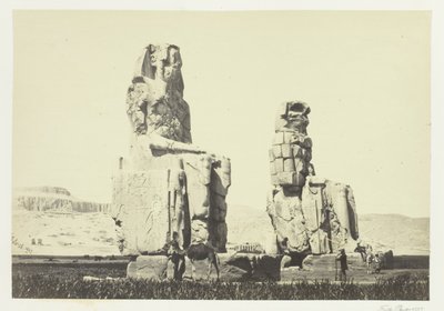 As estátuas de Memnon, planície de Tebas de Francis Frith
