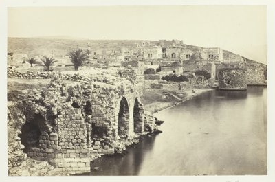 A Vila e Lago de Tiberíades, do Sul, 1857. de Francis Frith