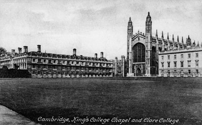 Capela do Kings College e Clare College, Cambridge, Cambridgeshire, final do século XIX. de Frith and Co