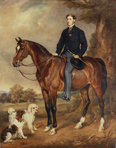 Um retrato equestre de Seymour Sydney Hyde 6º Conde de Harrington (óleo sobre tela) de Francis Grant