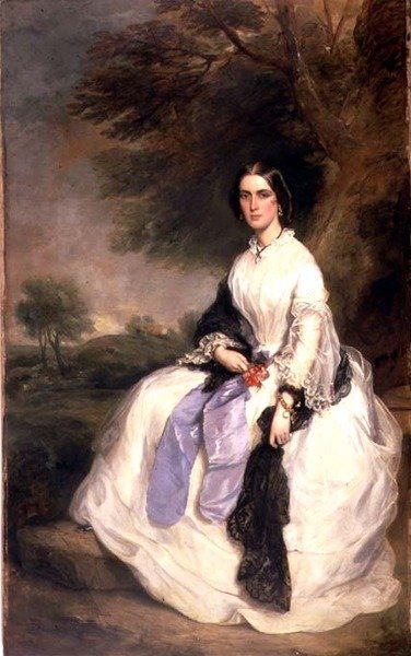 Retrato da Sra. John Hick, c.1861 (par de 93.956) de Francis Grant