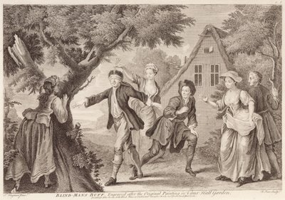 Cego-Mans Buff, gravado por Remi Parr (fl.1723-50) de Francis Hayman