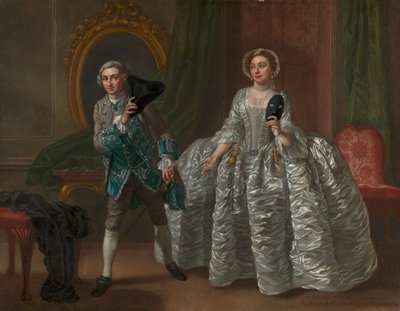 David Garrick e a Sra. Pritchard em "The Suspicious Husband" de Benjamin Hoadley de Francis Hayman