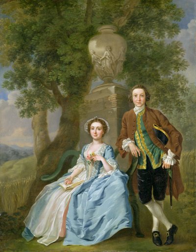 Retrato de George e Margaret Rogers, c.1748-50 (ver também 111971) de Francis Hayman