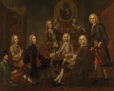 Retrato de um Grupo de Cavalheiros, com o Artista de Francis Hayman