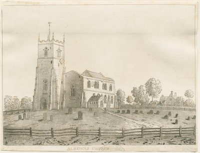 Igreja de Alrewas: gravura em água-tinta, sd [ 1848] de Francis Jukes