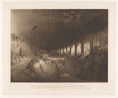 Vista das ruínas da Villa Maecenas em Tivoli
Vista das Ruínas Subterâneas da Vila de Maecenas no Tivoli (título sobre o objecto) de Francis Jukes