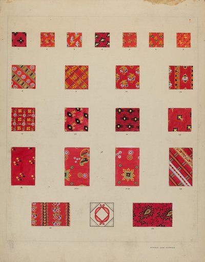 Remendos acolchoados impressos de Francis Law Durand