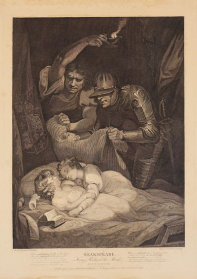 O assassinato de Eduardo V e do seu irmão mais novo, o Duque de York. Do "Richard III" de William Shakespeare, Acto 4, Cena 3 de Francis Legat
